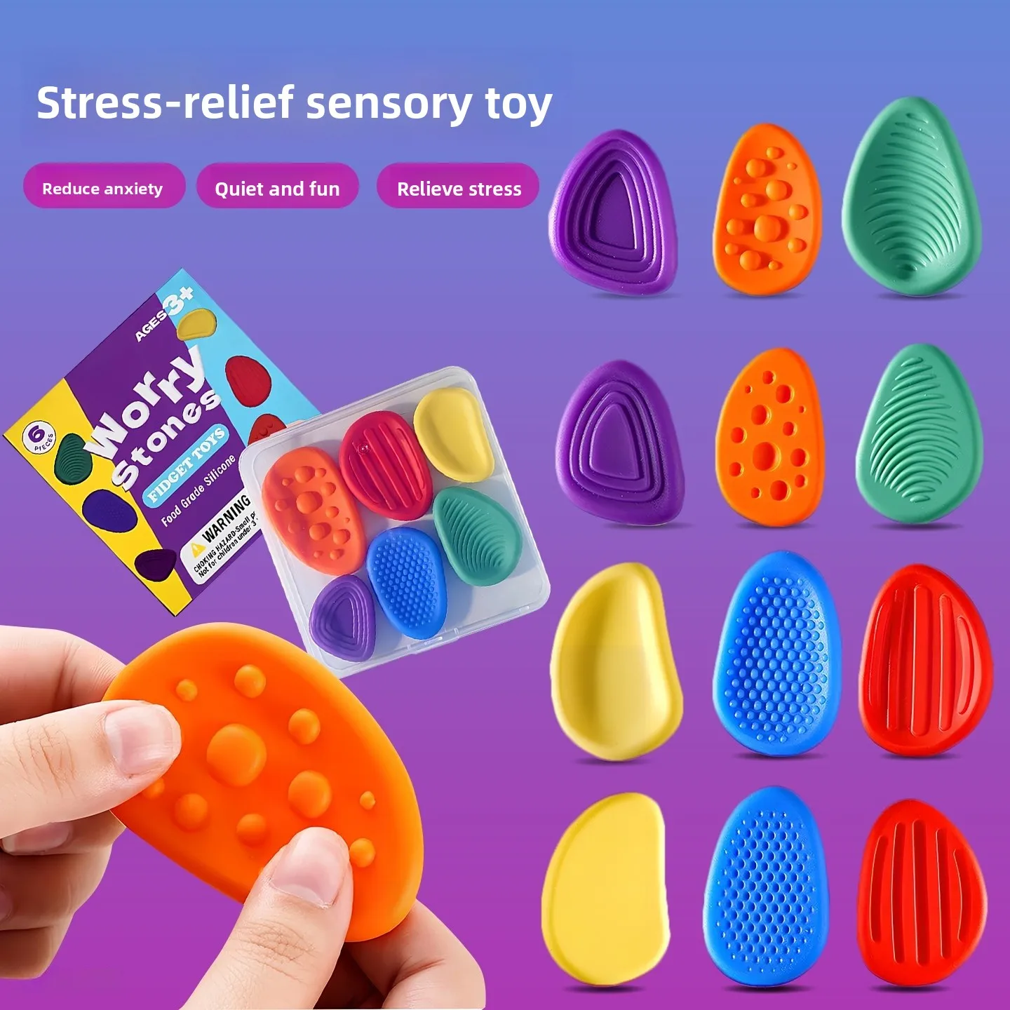 Silicone Sensory Stone ADHD Focus Bean Stress Relief Toy Children's Toy Finger Squeezing Fun Creative Prank Toy for Kids
Silicone Sensory Stone ADHD Focus Bean Stress Relief Toy Children's Toy Finger Squeezing Fun Creative Prank Toy for Kids