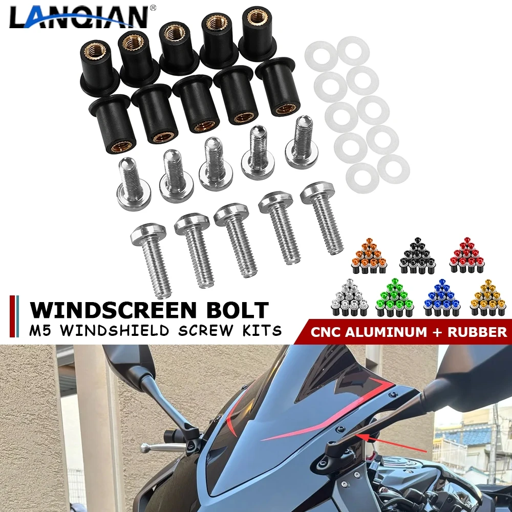 For Suzuki NC750 F750GS GSXR 600 750 1000 K1 K2 K3 K4 K5 K6 K7 K8 5mm Motorcycle Windscreen Windshield Bolts Screws Nut Fastener
For Suzuki NC750 F750GS GSXR 600 750 1000 K1 K2 K3 K4 K5 K6 K7 K8 5mm Motorcycle Windscreen Windshield Bolts Screws Nut Fastener