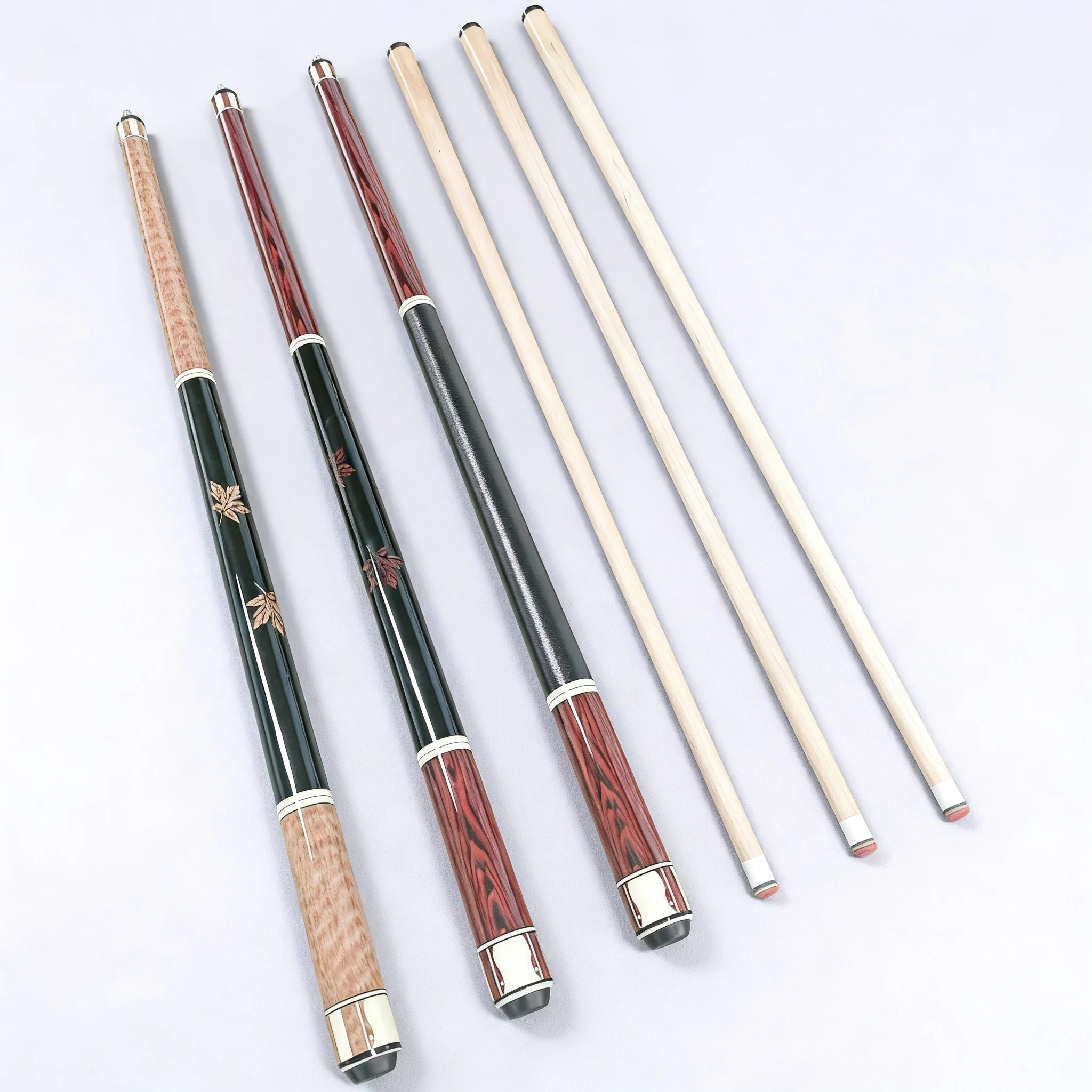 XIKUNO Factory Direct High Quality 13mm Maple Wood 1/2 Split Pool Cue with Aluminum Alloy Joint Light Weight & Durable 19-20 oz
XIKUNO Factory Direct High Quality 13mm Maple Wood 1/2 Split Pool Cue with Aluminum Alloy Joint Light Weight & Durable 19-20 oz