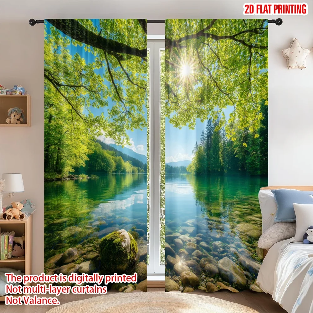 2D flat printing 2pcs Curtain Drapes Sunny Lake Reflection Digital Printed Polyester Drapes Holiday Decorations for Outdoor
2D flat printing 2pcs Curtain Drapes Sunny Lake Reflection Digital Printed Polyester Drapes Holiday Decorations for Outdoor