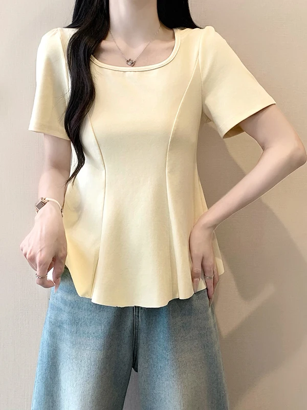 Summer 2026 plus Size T-Shirt Square Collar Short Sleeve Slimming Shoulder Fit Casual Versatile Large Size Top for Women
Summer 2026 plus Size T-Shirt Square Collar Short Sleeve Slimming Shoulder Fit Casual Versatile Large Size Top for Women