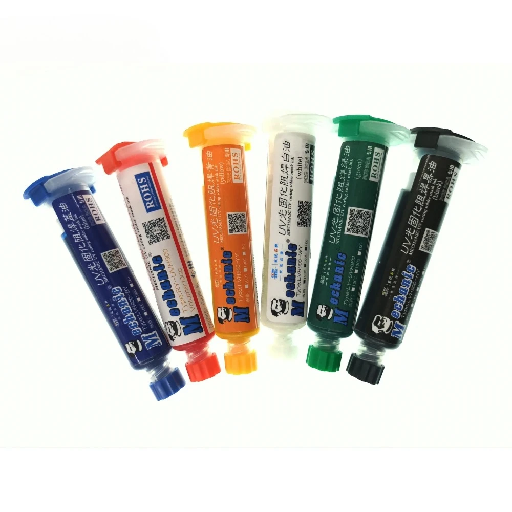 Mechanic 10ml Green/Red 6 Color UV Curing Solder Mask Ink for PCB BGA Circuit Board Insulating Protect Soldering Paste Flux Oil
Mechanic 10ml Green/Red 6 Color UV Curing Solder Mask Ink for PCB BGA Circuit Board Insulating Protect Soldering Paste Flux Oil
