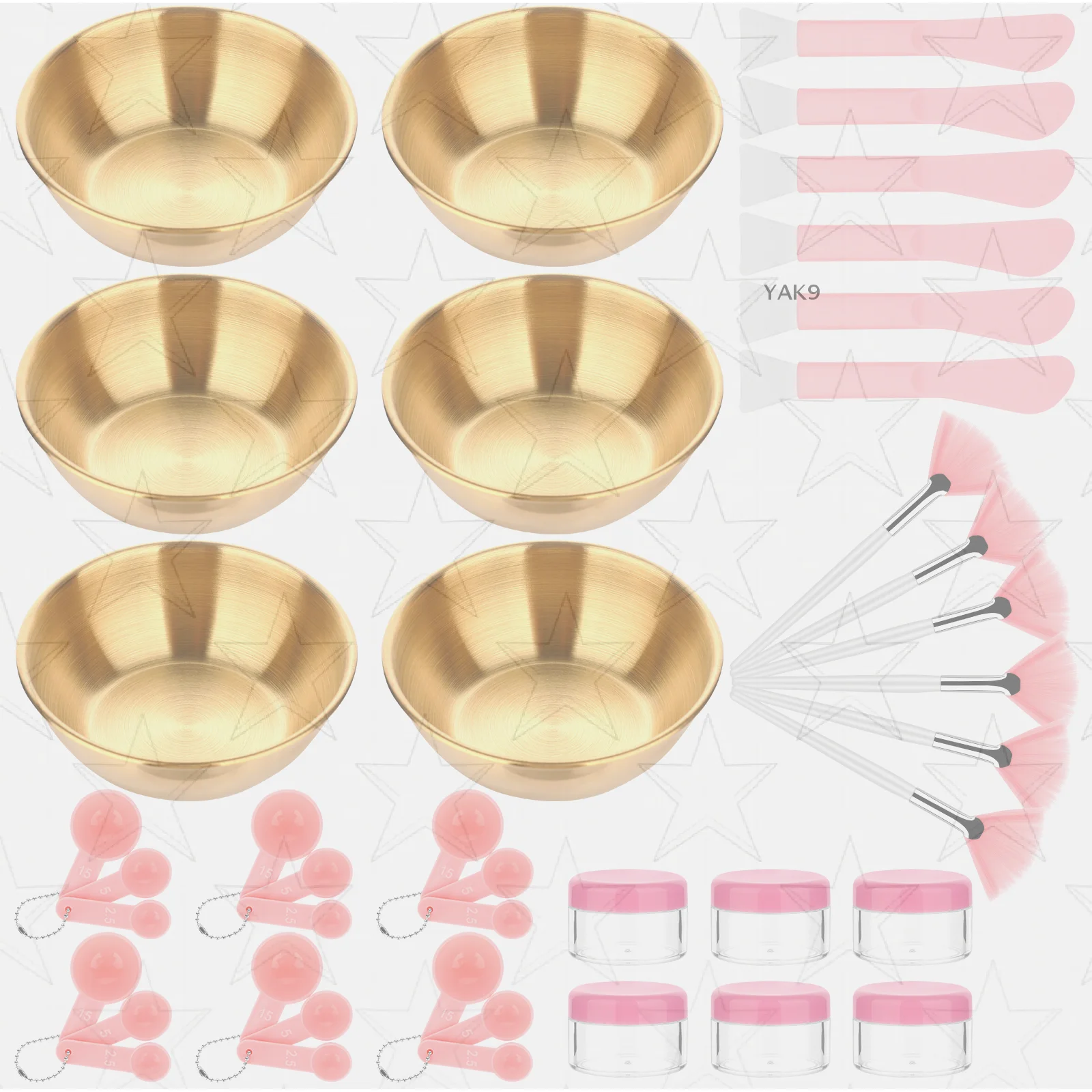 Набор принадлежностей для лица для косметолога, 24 шт., набор инструментов для смешивания масок для лица «сделай сам», включает в себя золотые миски из нержавеющей стали
Набор принадлежностей для лица для косметолога, 24 шт., набор инструментов для смешивания масок для лица «сделай сам», включает в себя золотые миски из нержавеющей стали