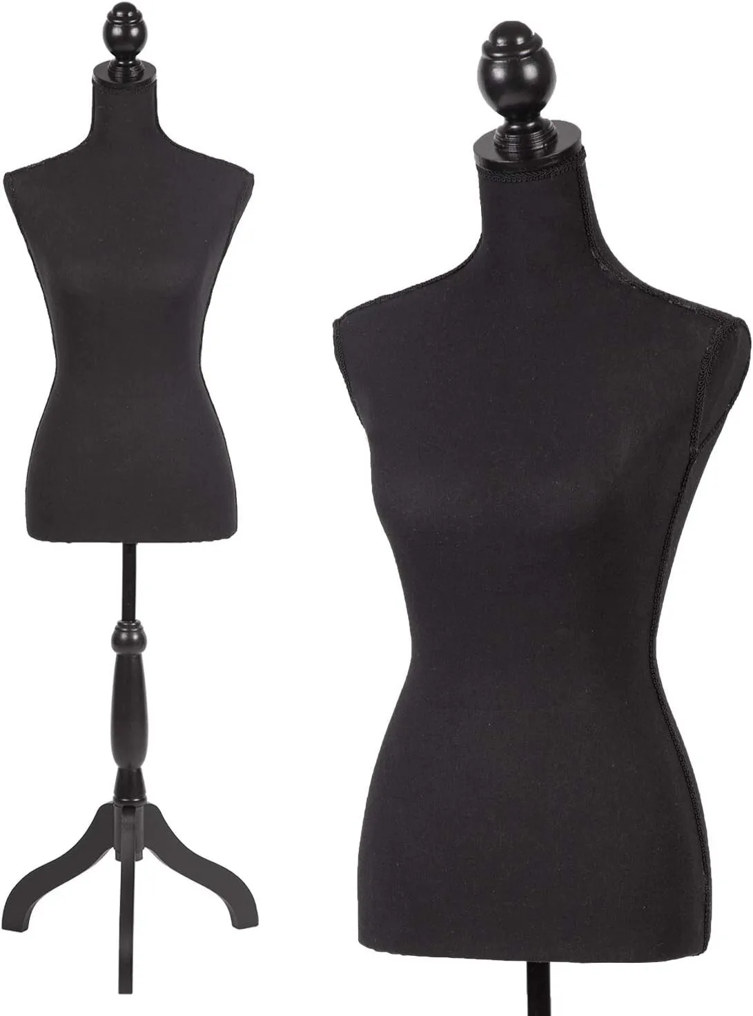 Female Mannequin Torso Dress Form Manikin Body with Wooden Tripod Base Stand
Female Mannequin Torso Dress Form Manikin Body with Wooden Tripod Base Stand