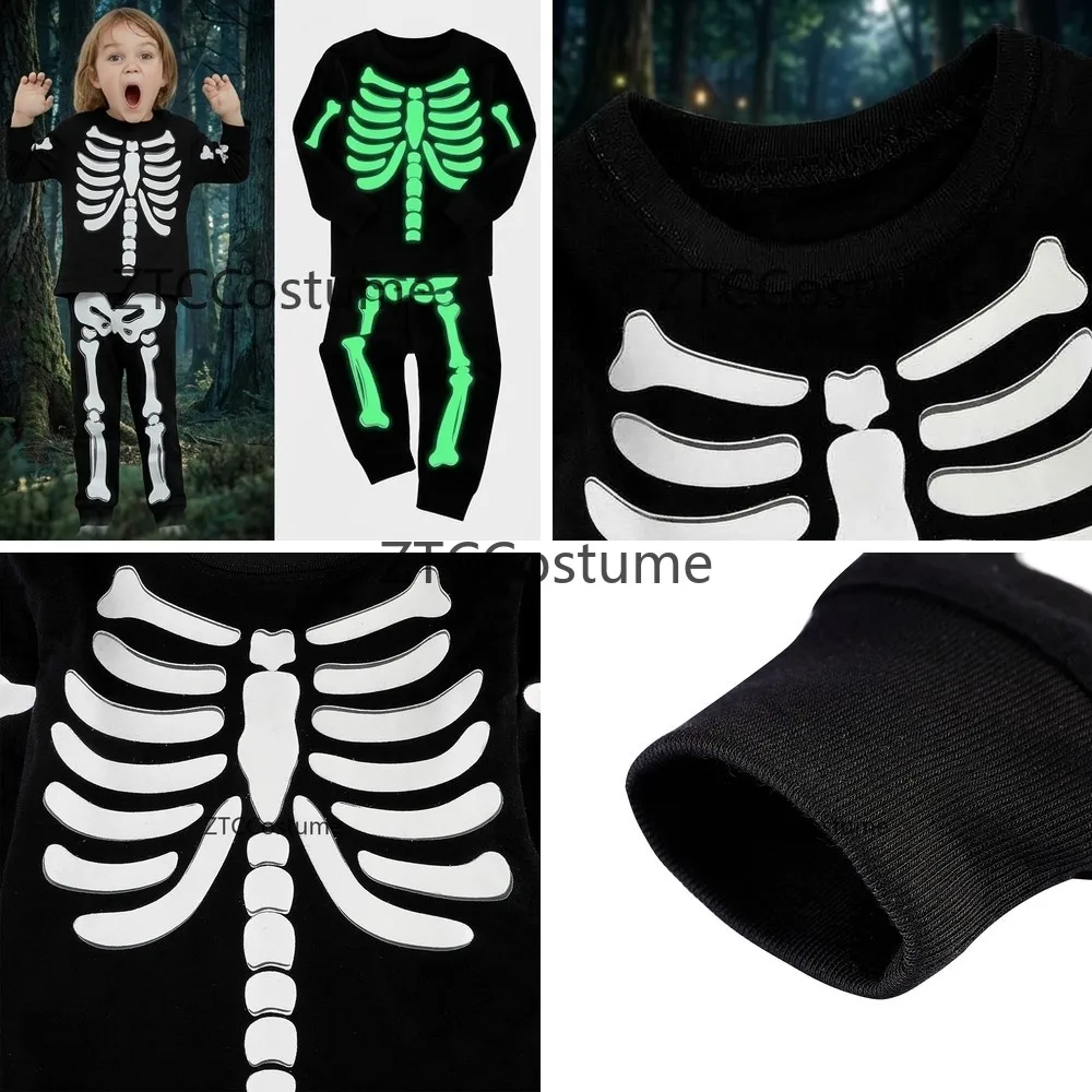 Glowing Skeleton Pajamas Costume for Kids Halloween Scary Skull Bone Ghost Cosplay Carnival Dress Up Toddler
Glowing Skeleton Pajamas Costume for Kids Halloween Scary Skull Bone Ghost Cosplay Carnival Dress Up Toddler