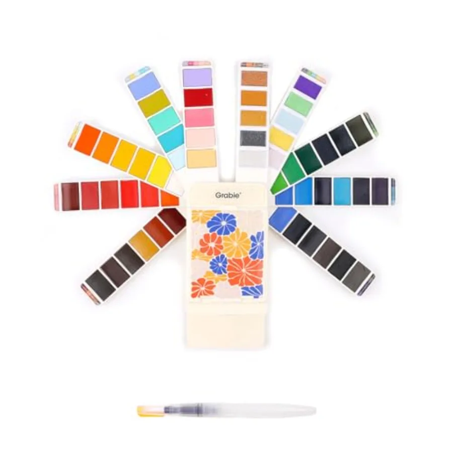 Watercolor Paint Set, 56 Colors Handheld Watercolor Set of Water Brush Pen, Palette and Removable Sponge, Portable Watercolor P
Watercolor Paint Set, 56 Colors Handheld Watercolor Set of Water Brush Pen, Palette and Removable Sponge, Portable Watercolor P
