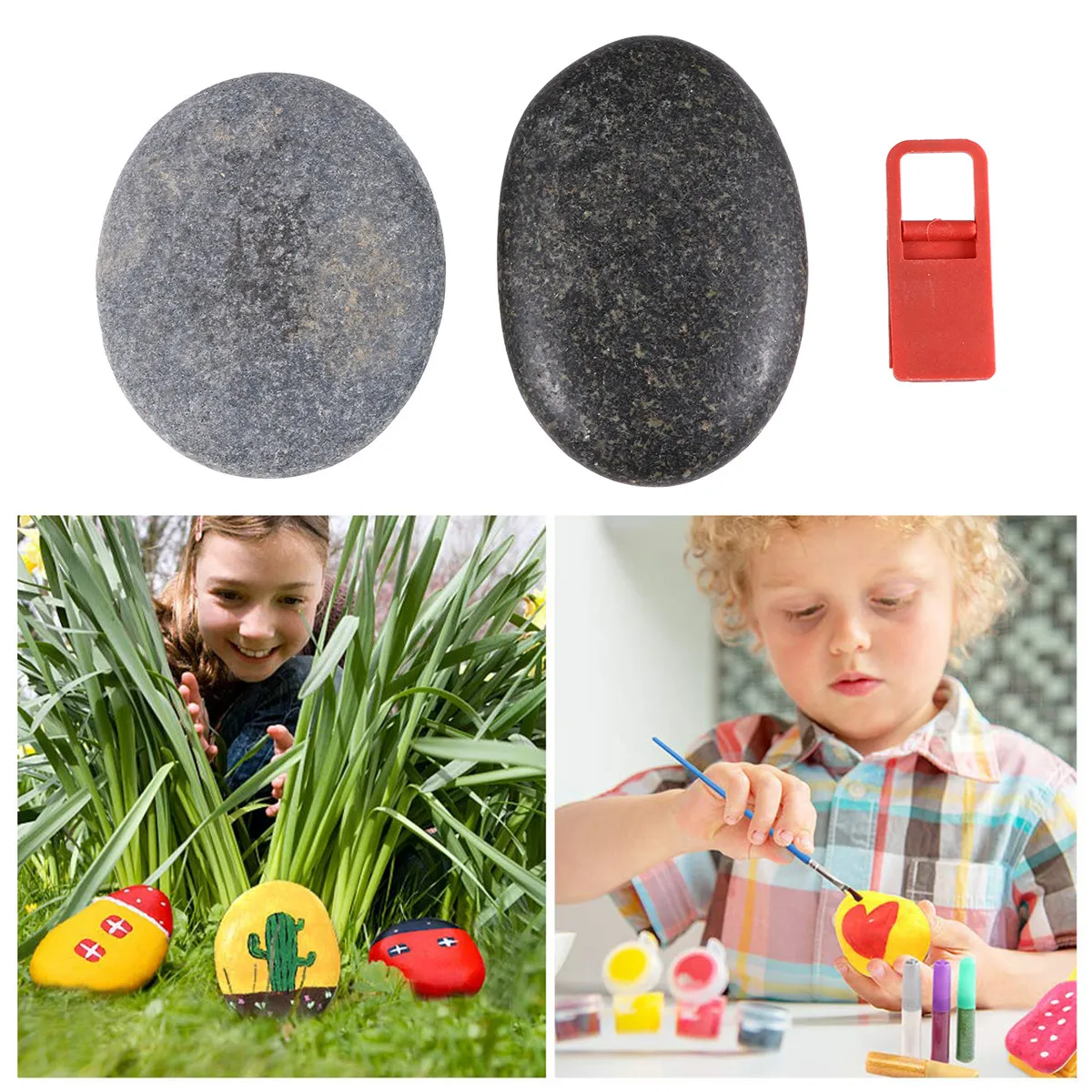 1Set Natural Stone Painting Kit 2 Rocks 1 Bracket Set for DIY Art Crafts Smooth Finish No Buffing Required 8-10Cm Ideal Home
1Set Natural Stone Painting Kit 2 Rocks 1 Bracket Set for DIY Art Crafts Smooth Finish No Buffing Required 8-10Cm Ideal Home