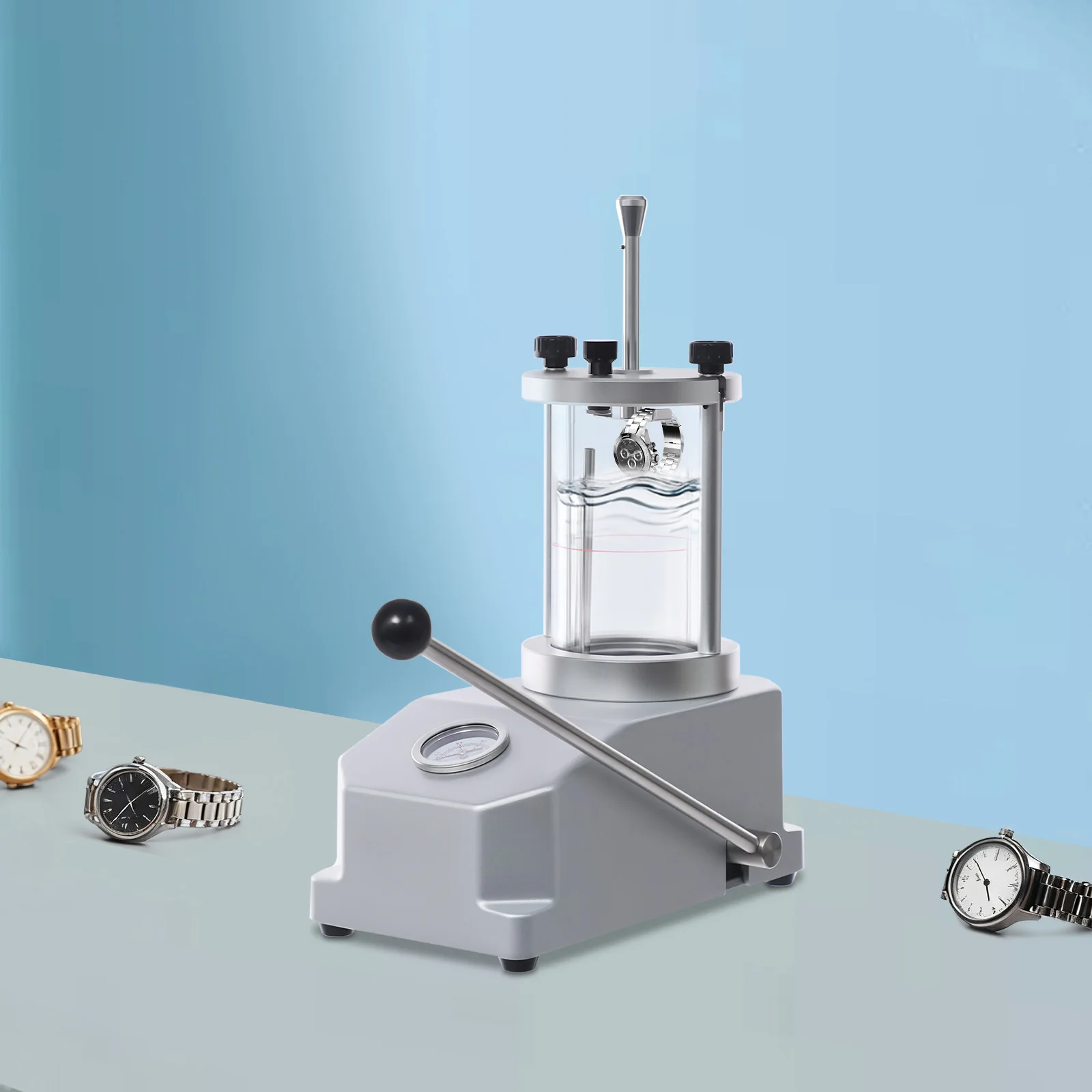 Watch Case Waterproof Pressure Tester, Watch Resistant Testing Machine Quartz and Mechanical Watches 0.3-6.0 Bar
Watch Case Waterproof Pressure Tester, Watch Resistant Testing Machine Quartz and Mechanical Watches 0.3-6.0 Bar