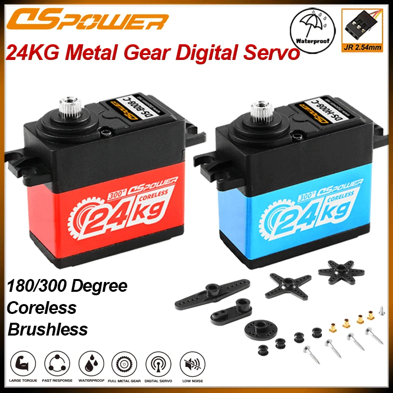 DSPOWER 24KG Brushless Coreless Metal Gear Servo Waterproof 180/300 Degree for 1/8 1/10 RC Car Crawler Robot Wltoys HSP SCX10
DSPOWER 24KG Brushless Coreless Metal Gear Servo Waterproof 180/300 Degree for 1/8 1/10 RC Car Crawler Robot Wltoys HSP SCX10