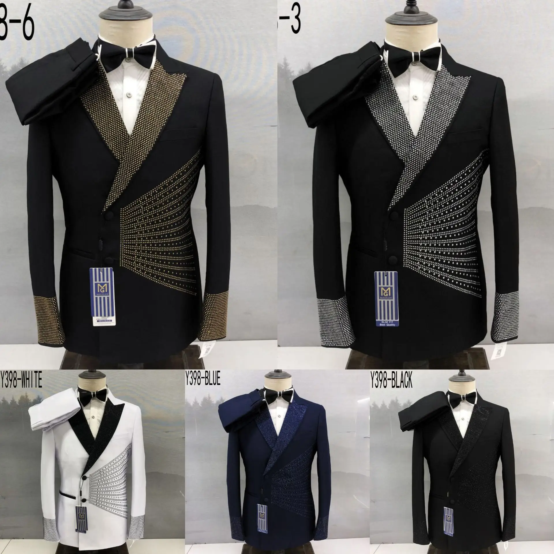 Maligan Men's Tailored Wedding Suit Sharp Collar Western Wear Bright Sequins Best Man Host Slim Fit Formal Wear
Maligan Men's Tailored Wedding Suit Sharp Collar Western Wear Bright Sequins Best Man Host Slim Fit Formal Wear