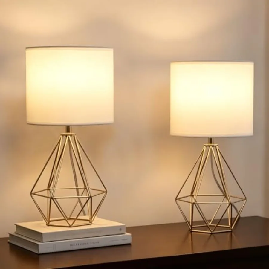 Small Table Lamp Set of, Bedside Nightstand Lamps with White Shade, Hollow Metal Base, Modern Geometric Desk Lamp for Bedrooms,
Small Table Lamp Set of, Bedside Nightstand Lamps with White Shade, Hollow Metal Base, Modern Geometric Desk Lamp for Bedrooms,