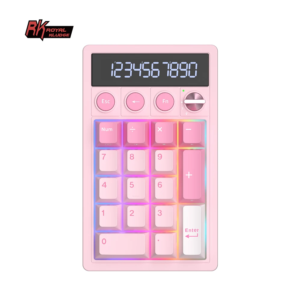 RK ROYAL KLUDGE M20 2.4 Wireless Numeric Keyboard 17 Keys PBT Keycaps RGB Gasket Knob Bluetooth Calculator Keypad Hot-Swappable
RK ROYAL KLUDGE M20 2.4 Wireless Numeric Keyboard 17 Keys PBT Keycaps RGB Gasket Knob Bluetooth Calculator Keypad Hot-Swappable