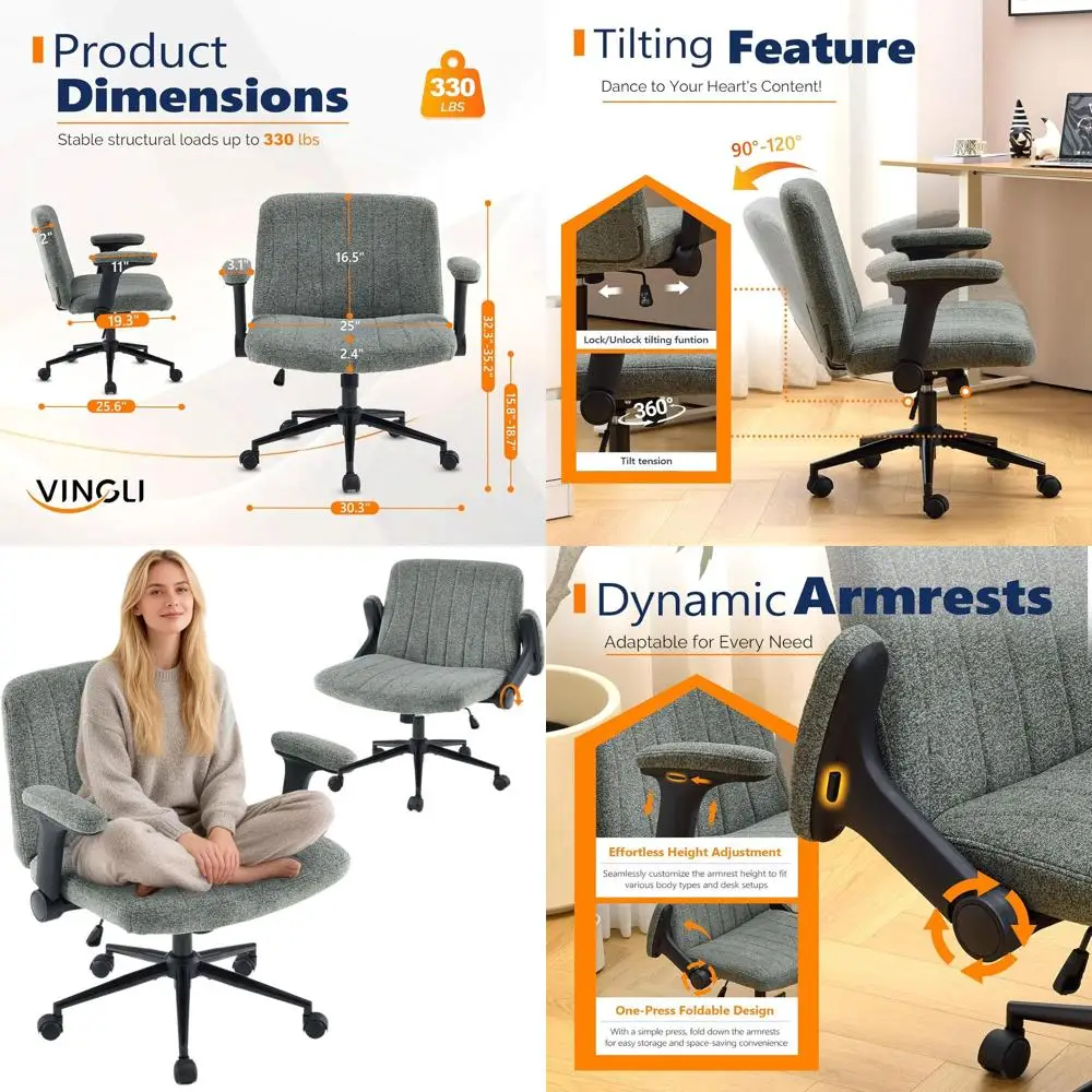 Вращающееся кресло с регулируемыми подлокотниками и перекрестными ножками, широкое сиденье для дома и офиса, зеленый бархат
Вращающееся кресло с регулируемыми подлокотниками и перекрестными ножками, широкое сиденье для дома и офиса, зеленый бархат