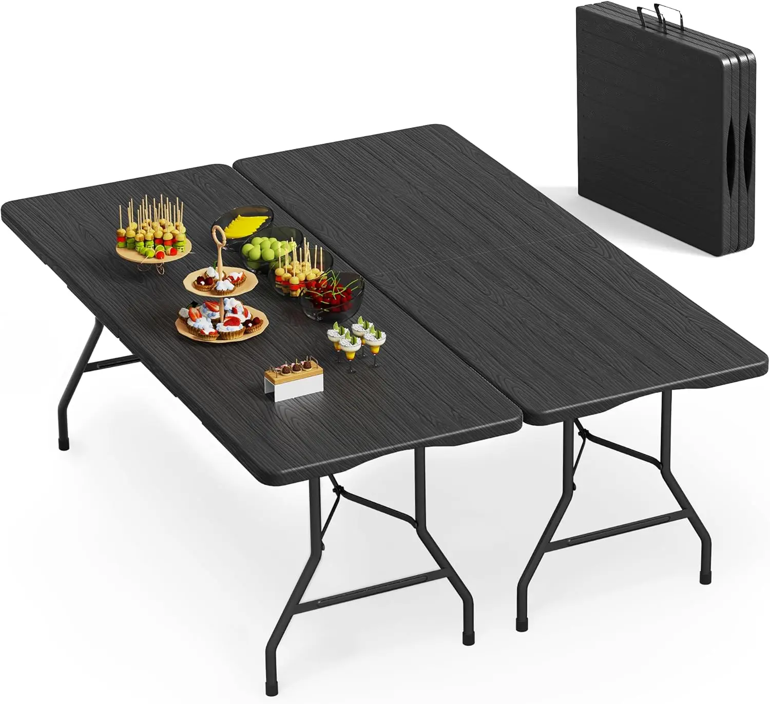 Set of 2 6 Foot Folding Table for Indoor Outdoor, Portable Heavy Duty Fold-in-Half Utility Plastic
Set of 2 6 Foot Folding Table for Indoor Outdoor, Portable Heavy Duty Fold-in-Half Utility Plastic