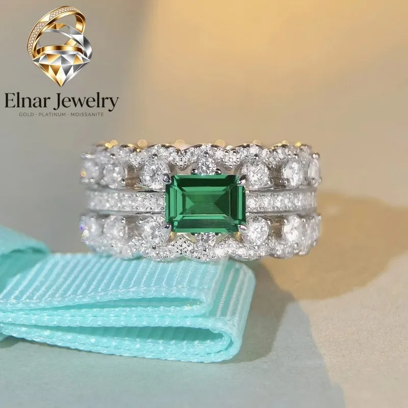 Elnar Jewelry Luxury Solid Platinum PT950 Women's Emerald Diamond Ring Cut Full Diamond Moissanite Ring
Elnar Jewelry Luxury Solid Platinum PT950 Women's Emerald Diamond Ring Cut Full Diamond Moissanite Ring