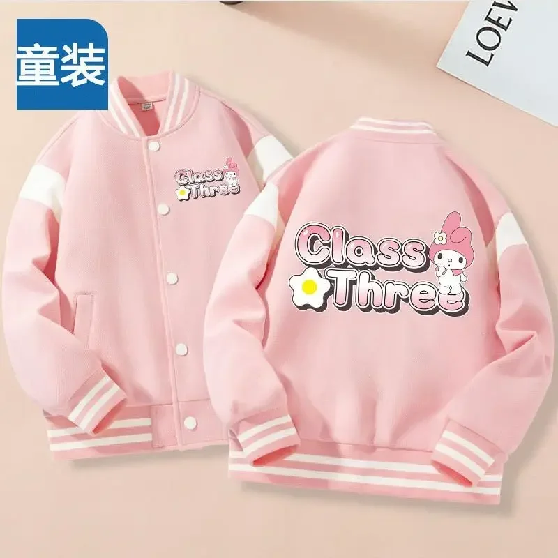 Sweet Kuromi My Melody Anime Kawaii MINISO Baseball Jacket Cute Cinnamoroll Cardigan Coat Children Clothes Gifts for Girls
Sweet Kuromi My Melody Anime Kawaii MINISO Baseball Jacket Cute Cinnamoroll Cardigan Coat Children Clothes Gifts for Girls