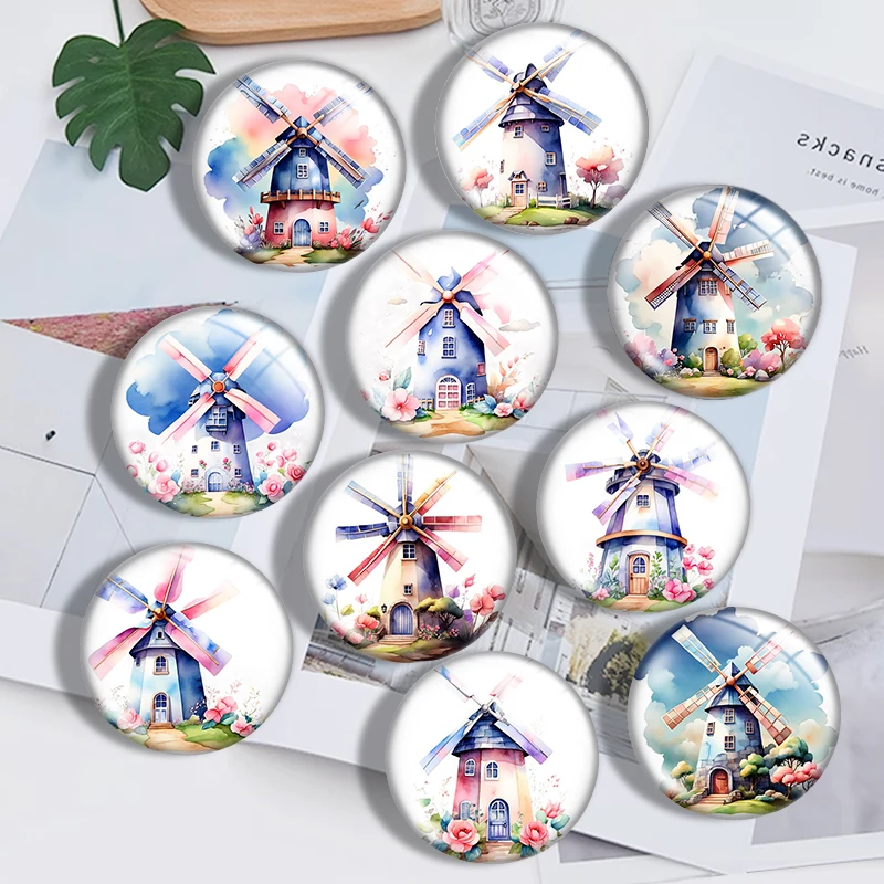 Watercolour windmill clipart 12mm14mm/16mm/18mm/20mm/25mm/30mm Round photo glass cabochon demo flat back Making findings Jewelry
Watercolour windmill clipart 12mm14mm/16mm/18mm/20mm/25mm/30mm Round photo glass cabochon demo flat back Making findings Jewelry
