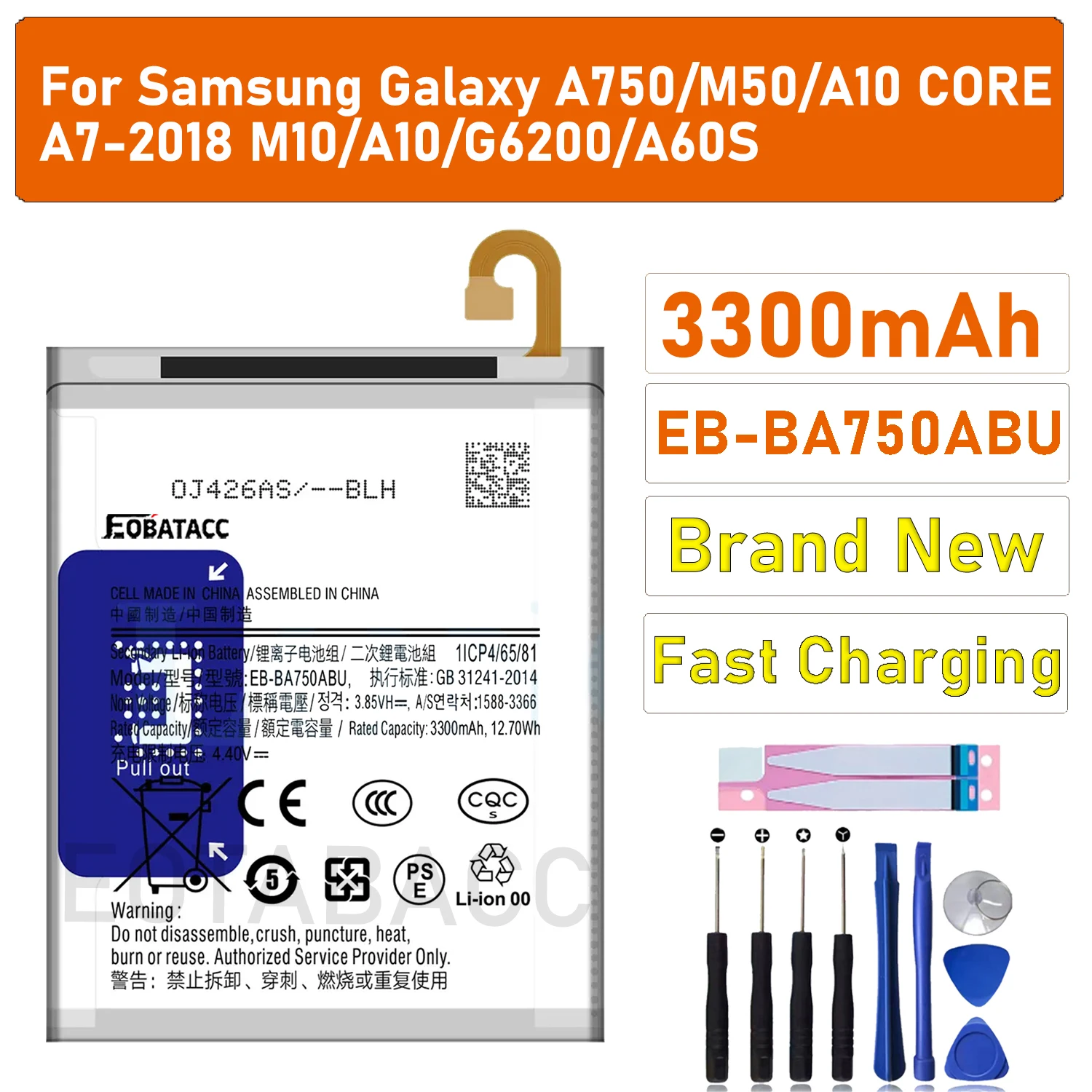 2025 YEARS EOTABACC High Quality EB-BA750ABU Battery For Samsung A750/M50/A7-2018 M10/A10 SM-A105MZBKTPA Battery+Tools
2025 YEARS EOTABACC High Quality EB-BA750ABU Battery For Samsung A750/M50/A7-2018 M10/A10 SM-A105MZBKTPA Battery+Tools