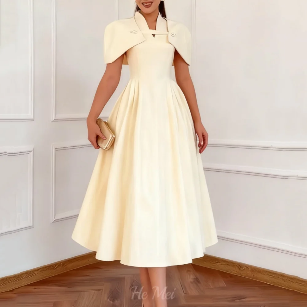 Customized Prom Dresses Party Gowns Simple Elegant A Line Short Sleeve Evening Dress Mid-calf Length Vestido De Novia
Customized Prom Dresses Party Gowns Simple Elegant A Line Short Sleeve Evening Dress Mid-calf Length Vestido De Novia