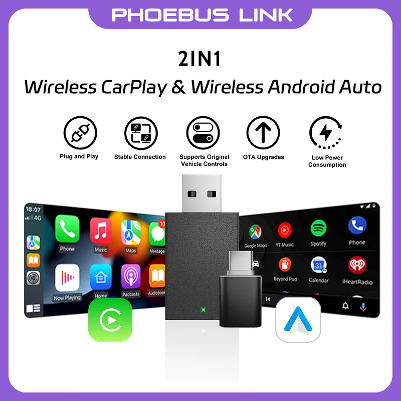 Phoebus Link Hotsell Wireless Car CarPlay Adapter Smart Android Auto Car Wireless Sem Fio Streaming Box
Phoebus Link Hotsell Wireless Car CarPlay Adapter Smart Android Auto Car Wireless Sem Fio Streaming Box