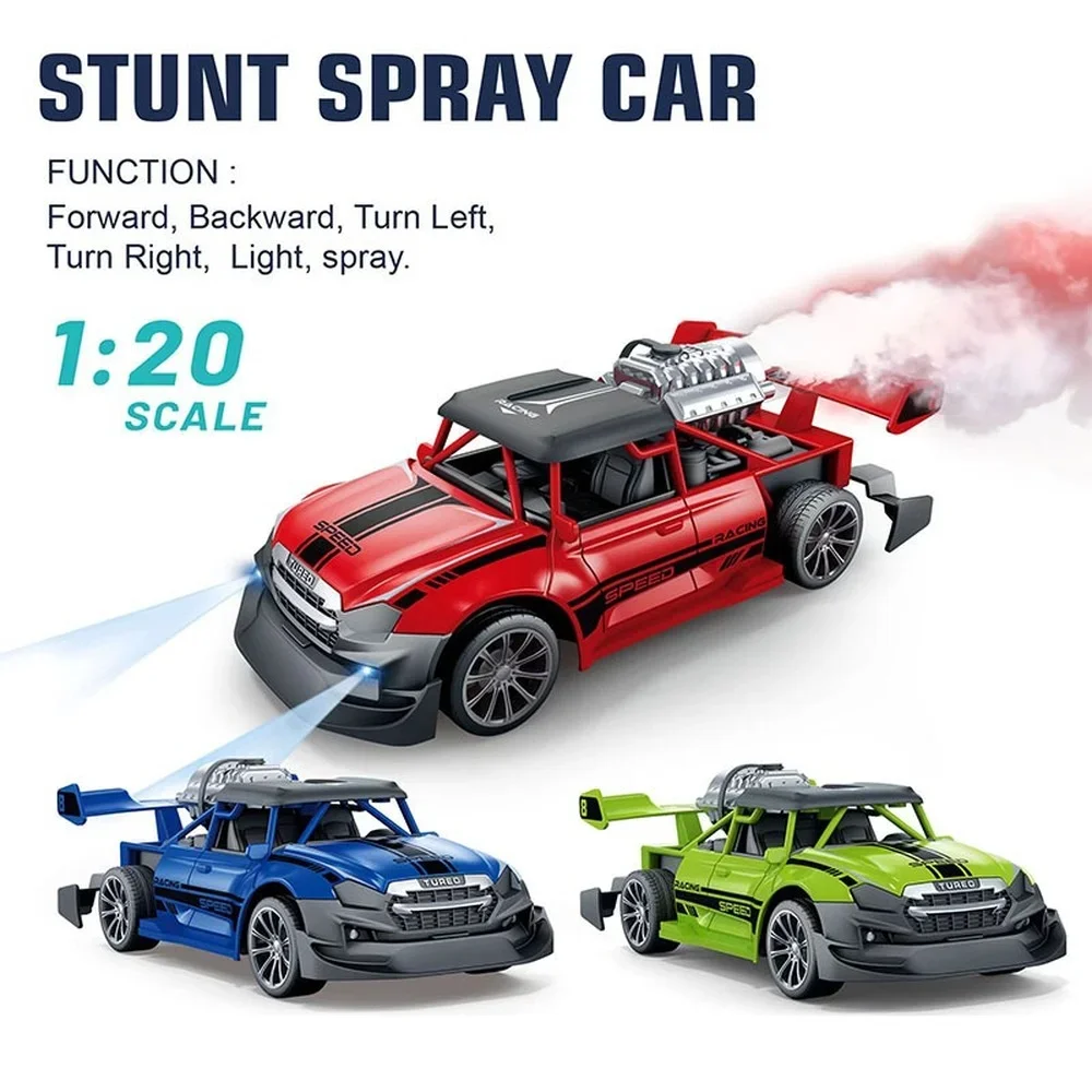 1:20 RC Racing Car Remote Control Truck with Light Smoke Spray Electric Racing Vehicle Radio Control Model Kid Gift Boy Toy
1:20 RC Racing Car Remote Control Truck with Light Smoke Spray Electric Racing Vehicle Radio Control Model Kid Gift Boy Toy