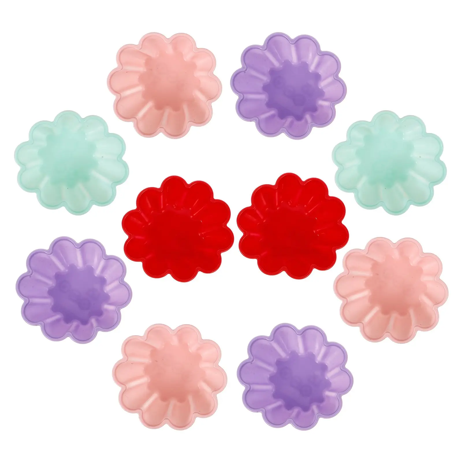 10 Pcs Silicone Baking Molds Reusable Oven Safe Flower Shape Cake Muffin Cups Non Stick Easy Clean Dessert Tools Pan
10 Pcs Silicone Baking Molds Reusable Oven Safe Flower Shape Cake Muffin Cups Non Stick Easy Clean Dessert Tools Pan