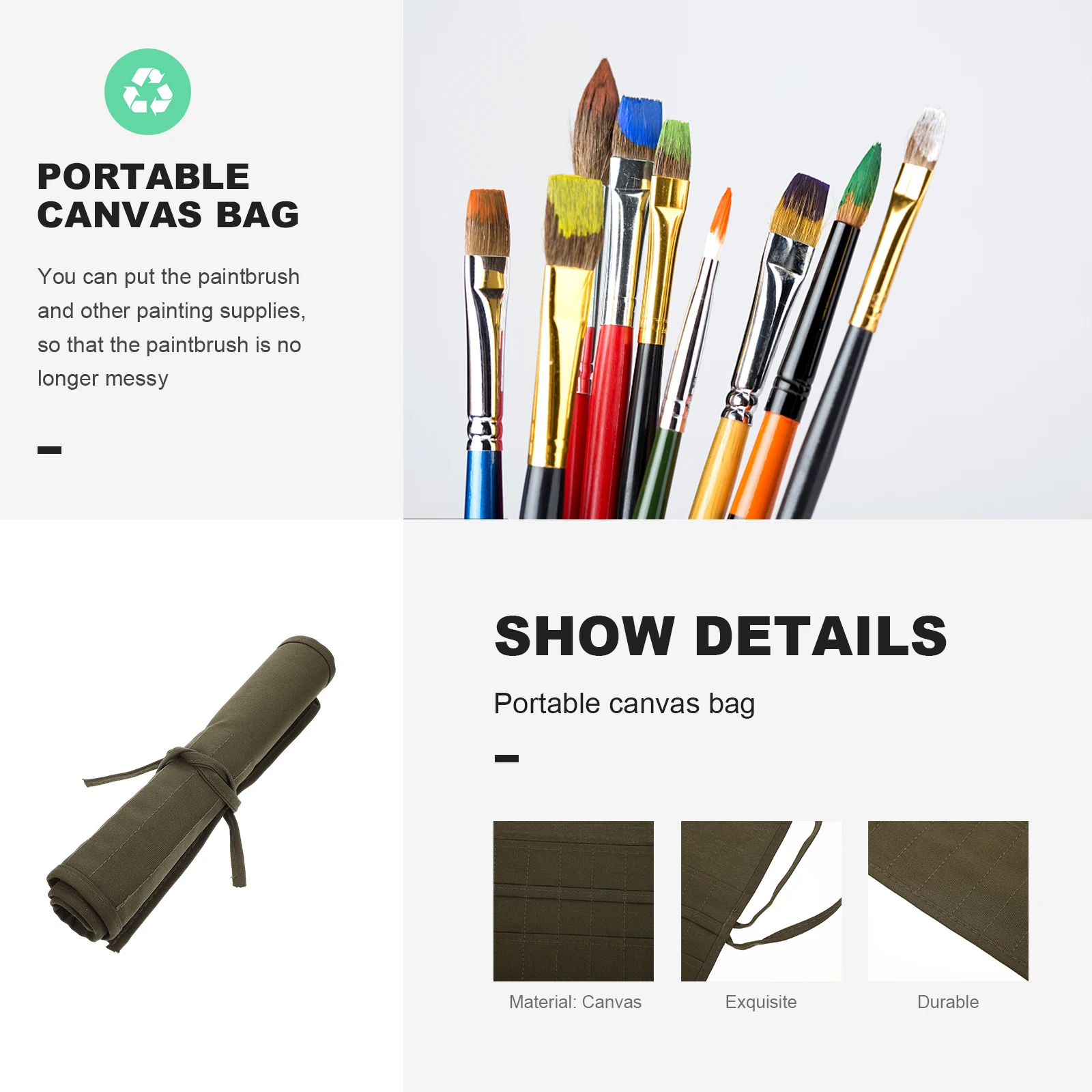 Canvas Pen Case Storage Bag for Paintbrushes Lightweight Compact Organizer Pouch Supplies Gift Student Use
Canvas Pen Case Storage Bag for Paintbrushes Lightweight Compact Organizer Pouch Supplies Gift Student Use
