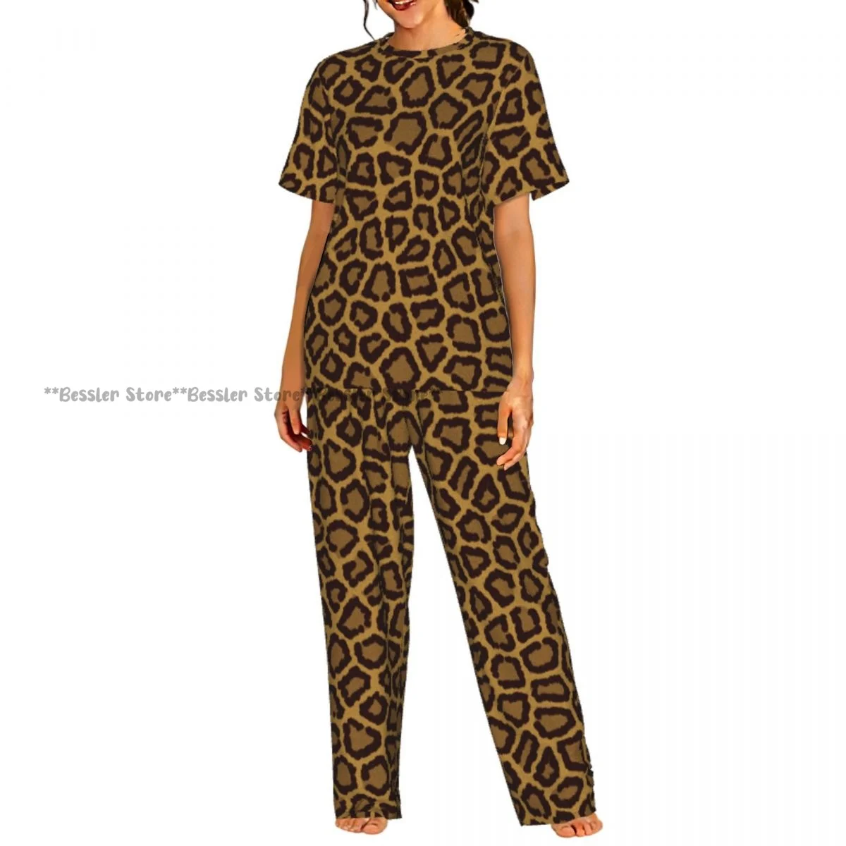 Женская комфортная пижама с леопардовым принтом, комплект с коротким рукавом, одежда для сна
Женская комфортная пижама с леопардовым принтом, комплект с коротким рукавом, одежда для сна