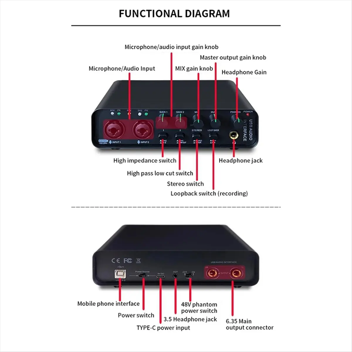 (A96Z) Audio Interface Professional Sound Card with Monitoring Electric Guitar Live Recording for Studio Singing Microphone
(A96Z) Audio Interface Professional Sound Card with Monitoring Electric Guitar Live Recording for Studio Singing Microphone