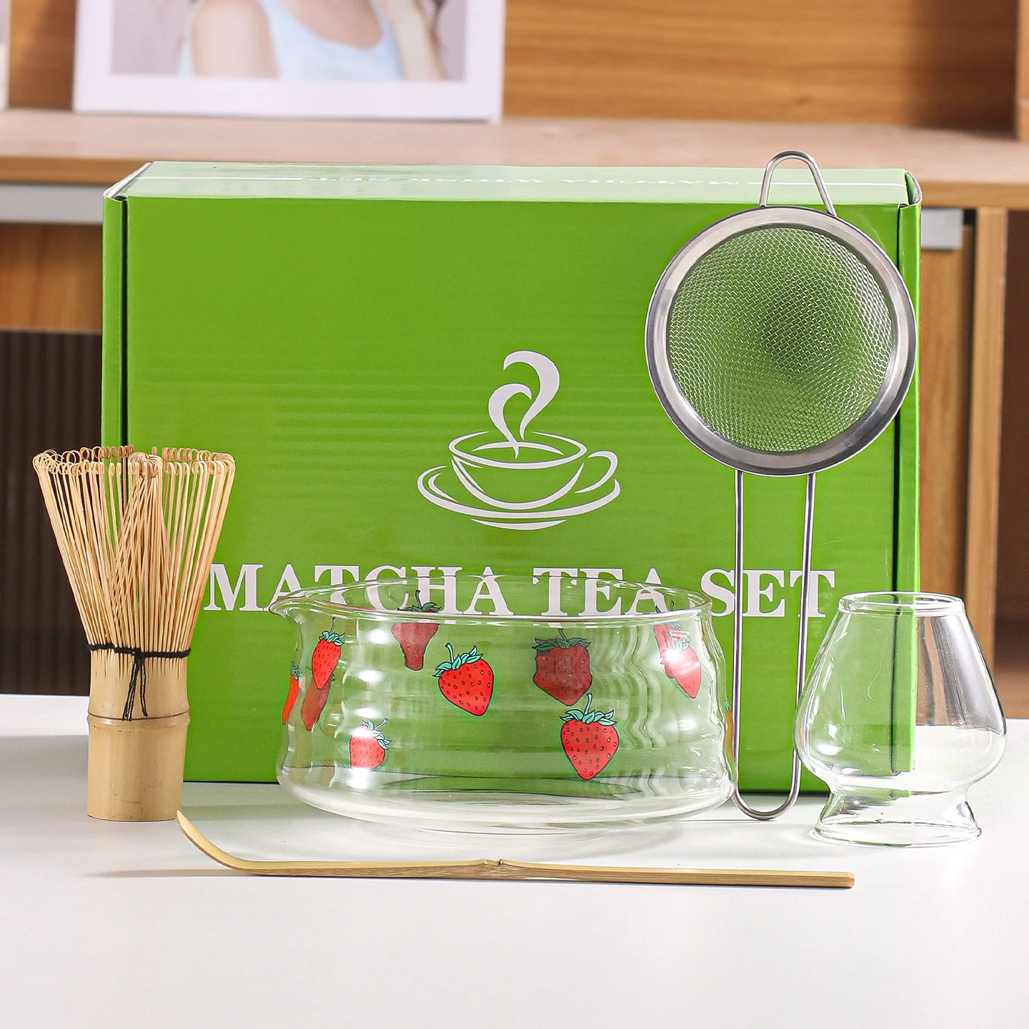 5PCS/Set Japanese-style Matcha Bowl , Spoon, Tea Whisk, Sieve Mesh, Perfect Gift For Ceremony, Traditional Decoration
5PCS/Set Japanese-style Matcha Bowl , Spoon, Tea Whisk, Sieve Mesh, Perfect Gift For Ceremony, Traditional Decoration