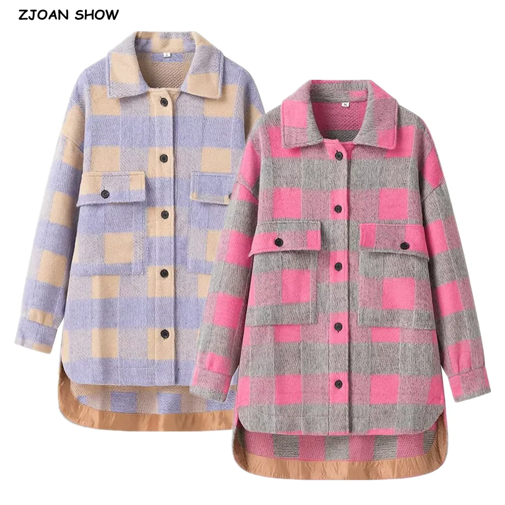 Осенне-зимнее шерстяное пальто в клетку с лацканами и воротником в клетку, женское пальто в стиле ретро с 2 карманами и пуговицами спереди, свободная куртка с длинными рукавами, верхняя одежда миди
Осенне-зимнее шерстяное пальто в клетку с лацканами и воротником в клетку, женское пальто в стиле ретро с 2 карманами и пуговицами спереди, свободная куртка с длинными рукавами, верхняя одежда миди