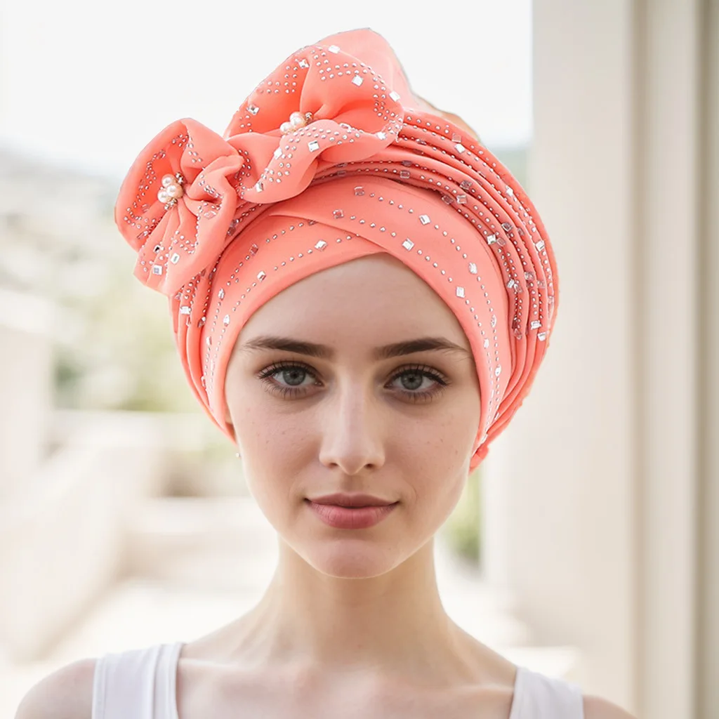 Muslim Turbante featuring layer rhinestone embellishments multi-layered headscarf women embodying ethnic Islamic evening hat
Muslim Turbante featuring layer rhinestone embellishments multi-layered headscarf women embodying ethnic Islamic evening hat