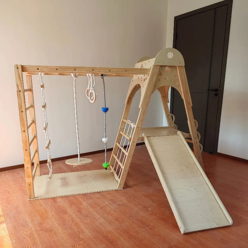 Wooden Indoor Playhouse for Children Toddler Frame Wooden Activity Gym Kids Bed with Climbing Wall with Slats
Wooden Indoor Playhouse for Children Toddler Frame Wooden Activity Gym Kids Bed with Climbing Wall with Slats