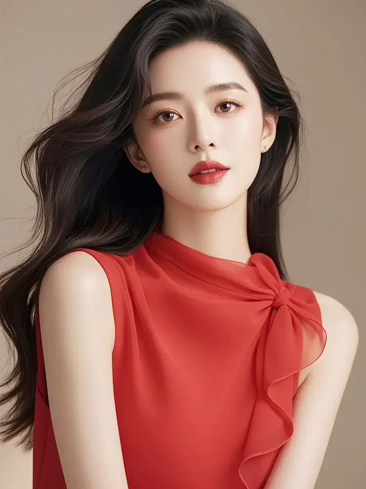 2025 Summer French New Office Ele Red Chiffon Blouse Women's Faionable High-End Unique Beautiful Korean Tops
2025 Summer French New Office Ele Red Chiffon Blouse Women's Faionable High-End Unique Beautiful Korean Tops