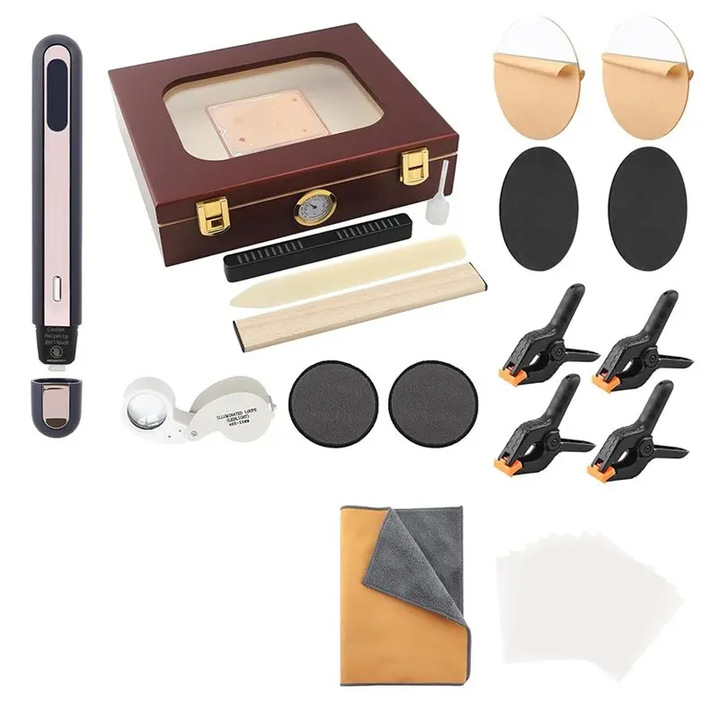 2025 Trend Flattening& Cleaning Kit-Card Repair Kit-Includes Moisturizing Box/Thermal Pen/LED Magnifier/Bone Folder
2025 Trend Flattening& Cleaning Kit-Card Repair Kit-Includes Moisturizing Box/Thermal Pen/LED Magnifier/Bone Folder