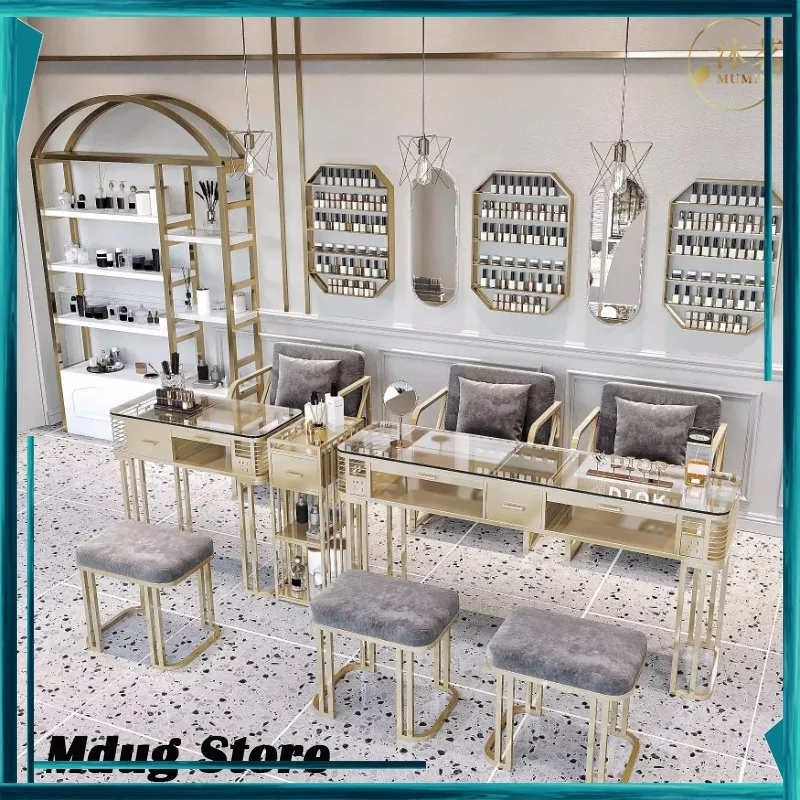 Gold Rechargeable Nail Table Stand Glass Designer Nordic Nail Table Station Supplies Mesa De Manicura Professional Furniture
Gold Rechargeable Nail Table Stand Glass Designer Nordic Nail Table Station Supplies Mesa De Manicura Professional Furniture