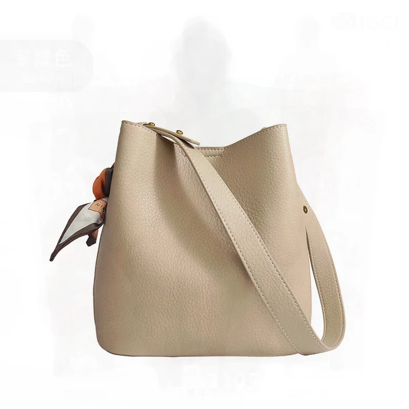 Women's Genuine Leather Bucket Bag 2023 Casual Vintage Crossbody Shoulder Tote with Silk Scarf High-end Commuter Medium Size
Women's Genuine Leather Bucket Bag 2023 Casual Vintage Crossbody Shoulder Tote with Silk Scarf High-end Commuter Medium Size