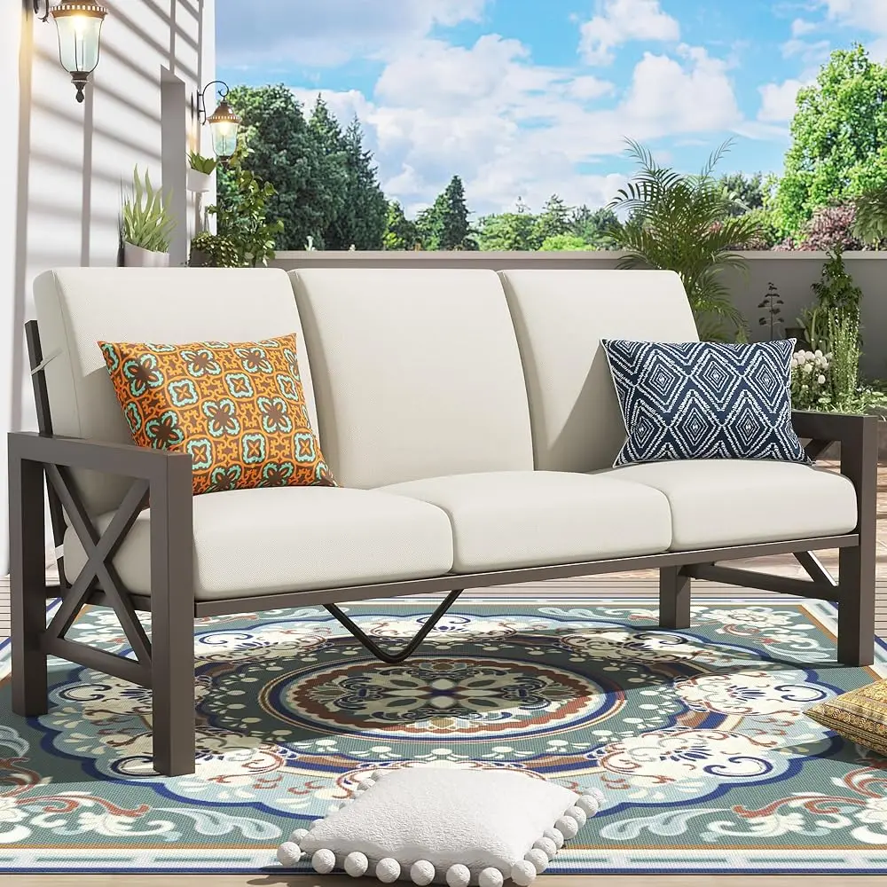Outdoor 3 Seat Sofa Patio Furniture Set Deep Seating Couch With 6.5'' Thi Olefin Cushion For Garden,Front Porch, Deck, Balcony,
Outdoor 3 Seat Sofa Patio Furniture Set Deep Seating Couch With 6.5'' Thi Olefin Cushion For Garden,Front Porch, Deck, Balcony,