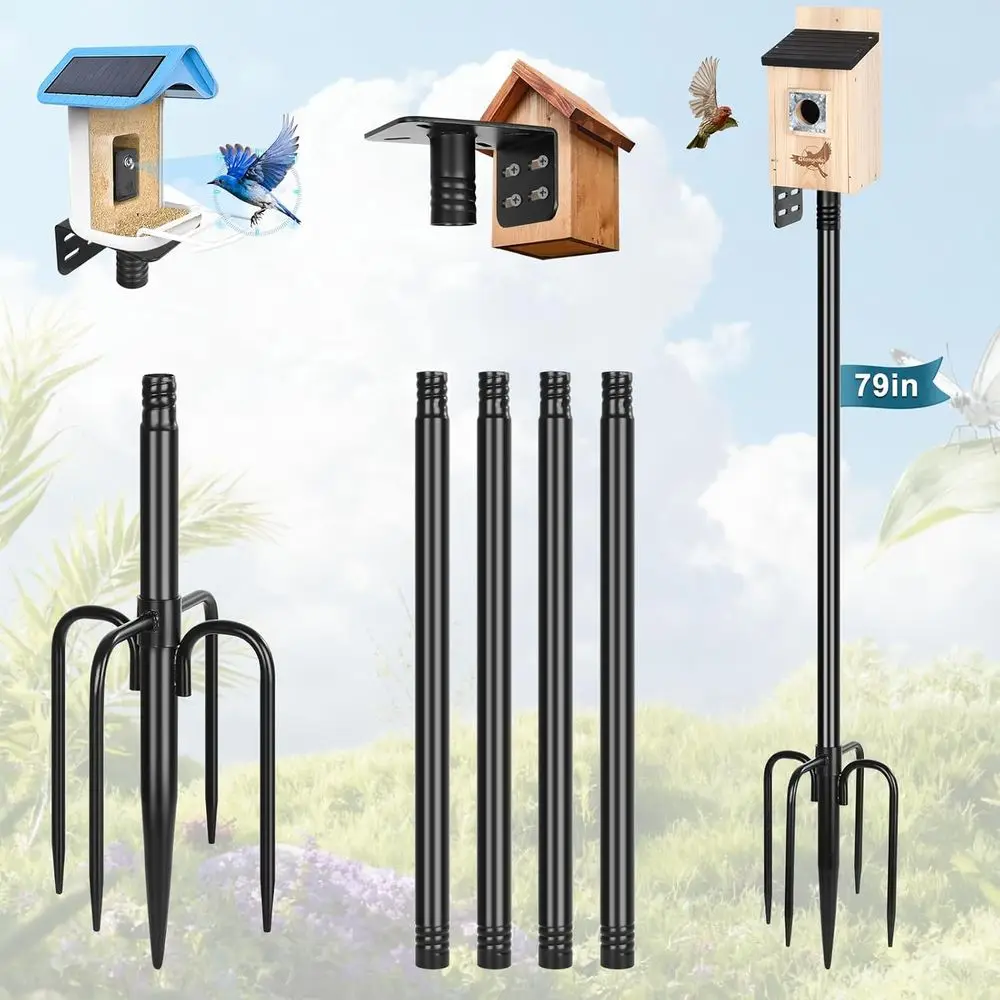 1-Inch Diameter 79-Inch Bluebird House Pole, Heavy-Duty Metal Mounting Kit, Adjustable Bird Feeder Stand, Black
1-Inch Diameter 79-Inch Bluebird House Pole, Heavy-Duty Metal Mounting Kit, Adjustable Bird Feeder Stand, Black
