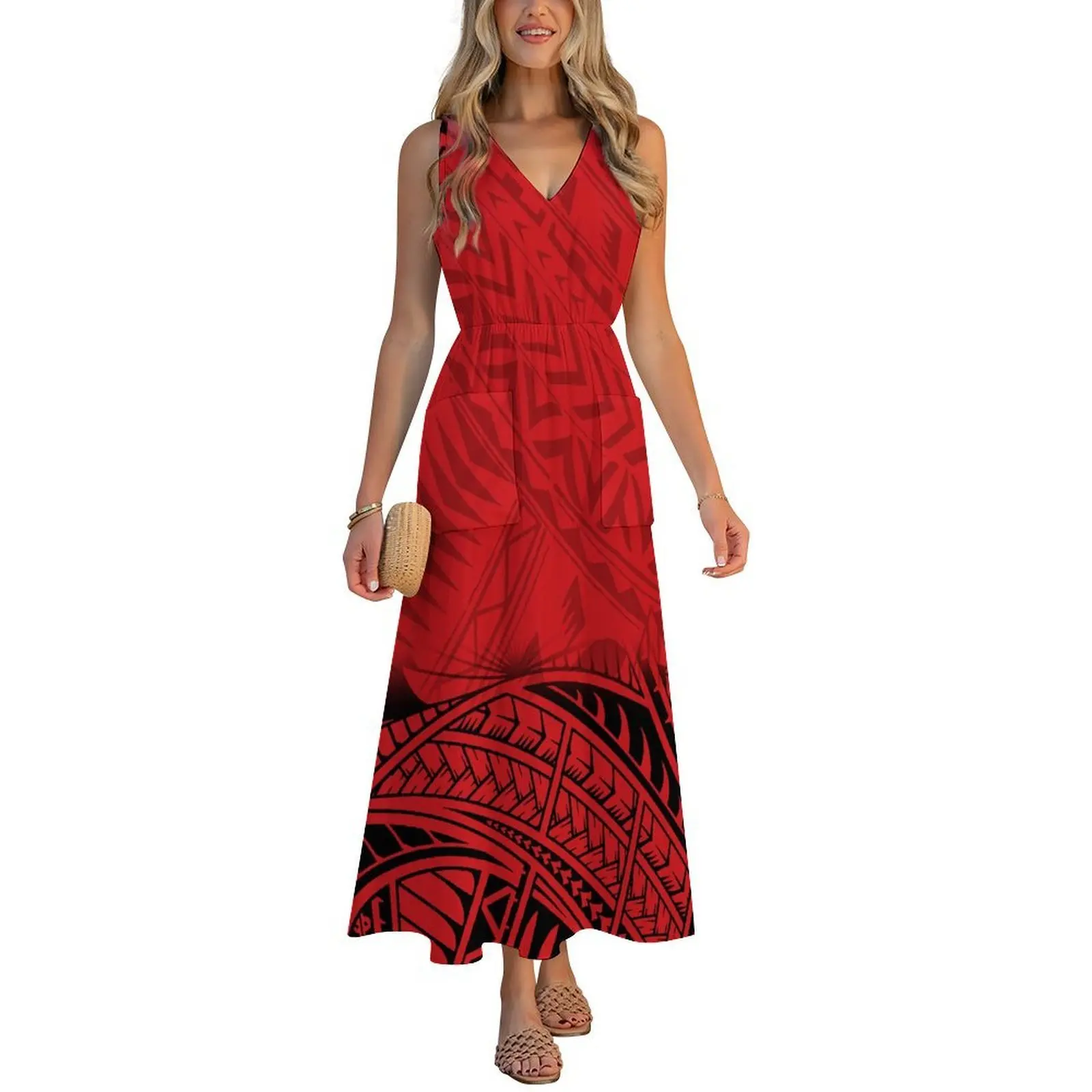 Customizable Comfortable And Soft Fabric V-Neck Dress Hawaiian Tropical Flower Patterned Beach Dress
Customizable Comfortable And Soft Fabric V-Neck Dress Hawaiian Tropical Flower Patterned Beach Dress