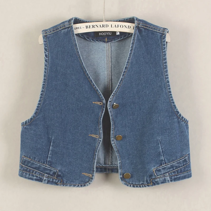 Summer New Women Dark Blue Short Denim Vest V-Neck Single-Breasted Sleeveless Cowboy Waistcoat Female Jeans Jacket Streetwear
Summer New Women Dark Blue Short Denim Vest V-Neck Single-Breasted Sleeveless Cowboy Waistcoat Female Jeans Jacket Streetwear