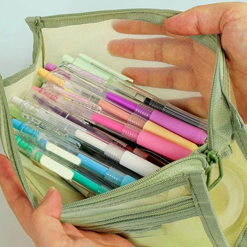 Pen Mesh Bag Clear Pencil Case Pen Case Double Layers Mesh Pencil Case Large Capacity Pencil Case School Office Supplies
Pen Mesh Bag Clear Pencil Case Pen Case Double Layers Mesh Pencil Case Large Capacity Pencil Case School Office Supplies