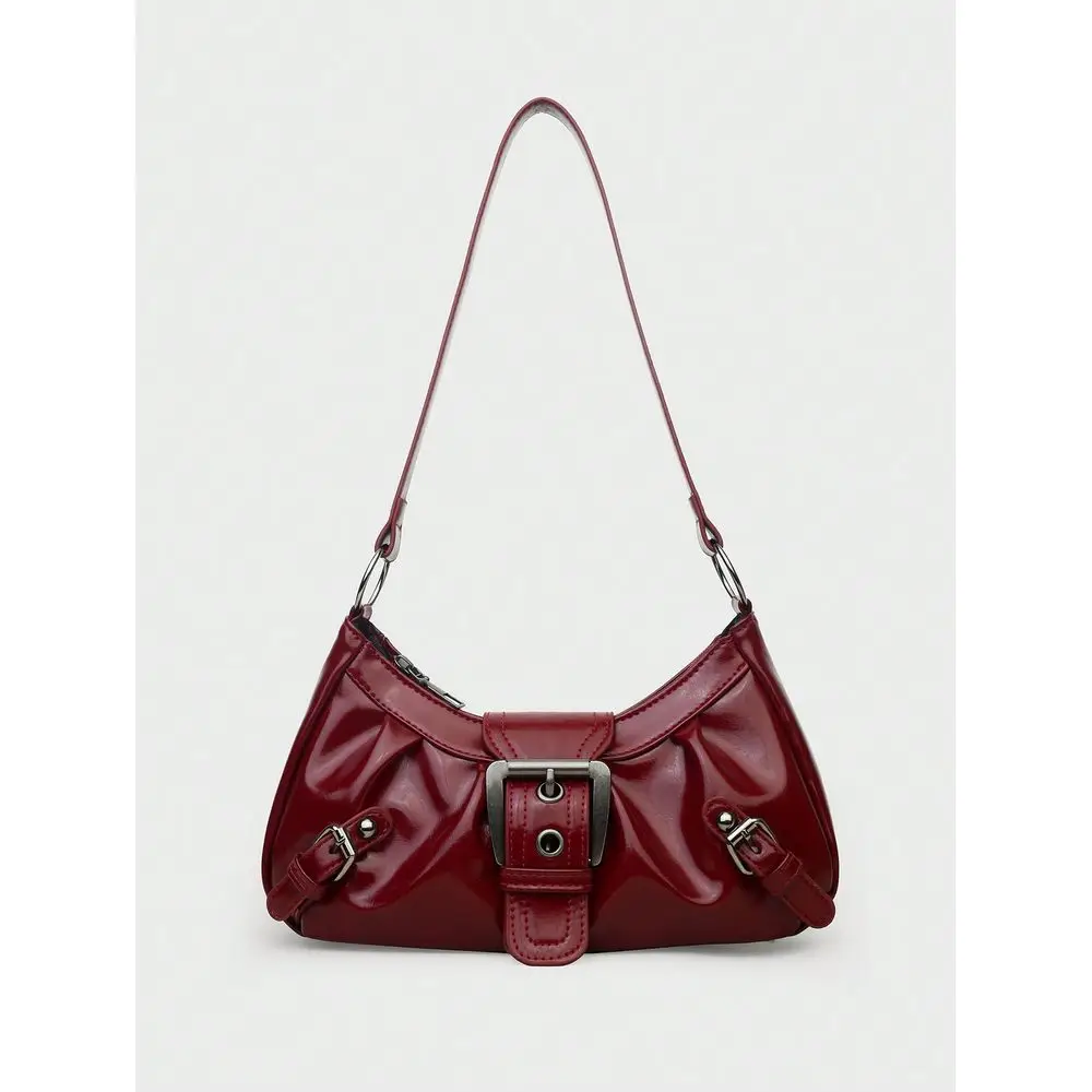 Vintage Milady Distressed Soft Leather Motorcycle Bag For Women, With Rivets, Snap Buttons, Pleats, Cloud Shape, Suitable For S
Vintage Milady Distressed Soft Leather Motorcycle Bag For Women, With Rivets, Snap Buttons, Pleats, Cloud Shape, Suitable For S