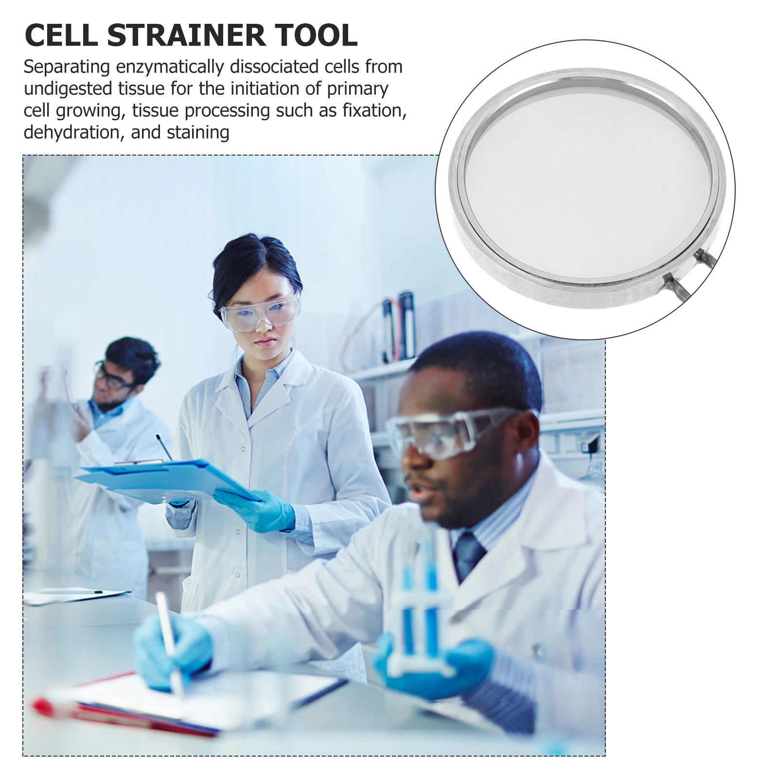 Cell Sieve Filter 200 Mesh Stainless Steel Strainer Lab Accessories Tool for Cell Counting Experiment
Cell Sieve Filter 200 Mesh Stainless Steel Strainer Lab Accessories Tool for Cell Counting Experiment