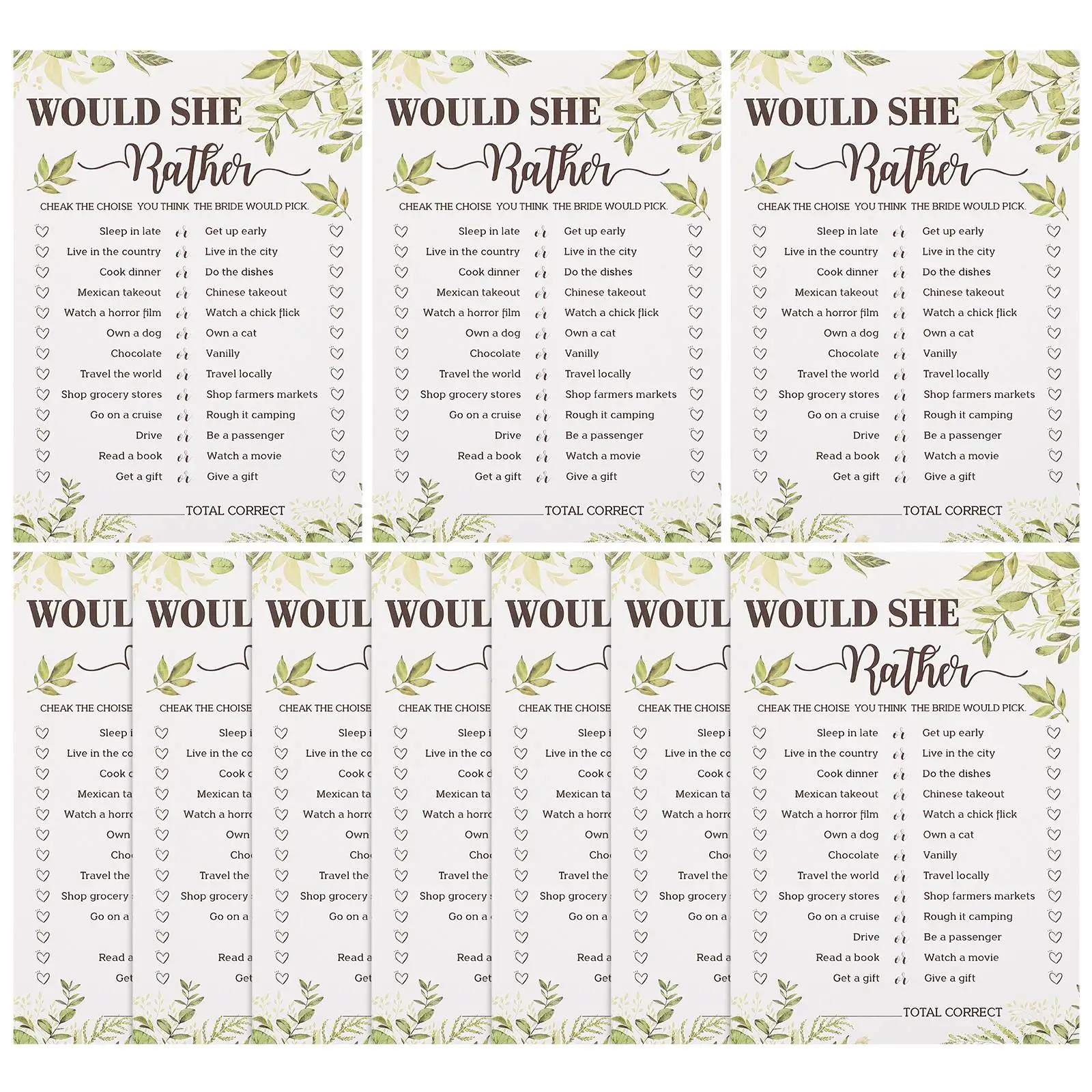 10 Pcs Wedding Game Card Bridal Party Bachelorette Decorations Modern Shower Cards Practical Storage
10 Pcs Wedding Game Card Bridal Party Bachelorette Decorations Modern Shower Cards Practical Storage