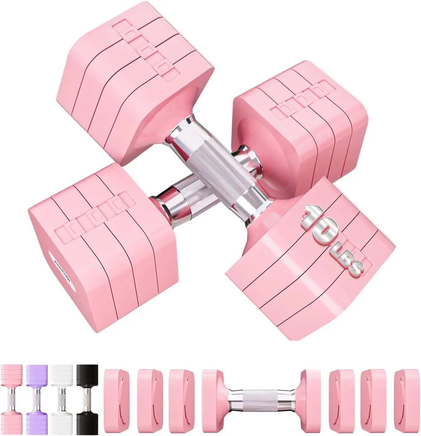 Adjustable Dumbbell Set 4-50LB Pair Free Weights for Home Gym Strength Training
Adjustable Dumbbell Set 4-50LB Pair Free Weights for Home Gym Strength Training