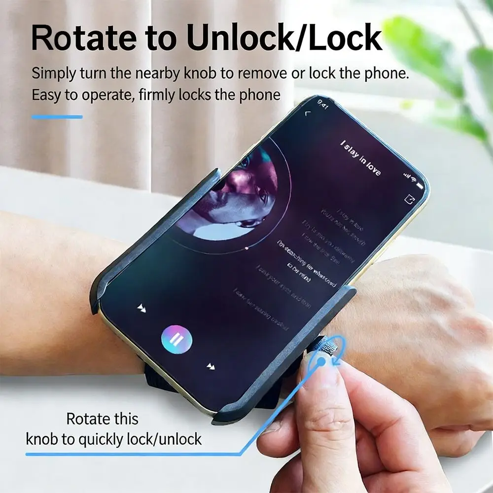 Outdoor Anti-slip Wristband Phone Holder Adjustable Black Armband Phone Support 360° Rotatable Phone Armband Navigation
Outdoor Anti-slip Wristband Phone Holder Adjustable Black Armband Phone Support 360° Rotatable Phone Armband Navigation