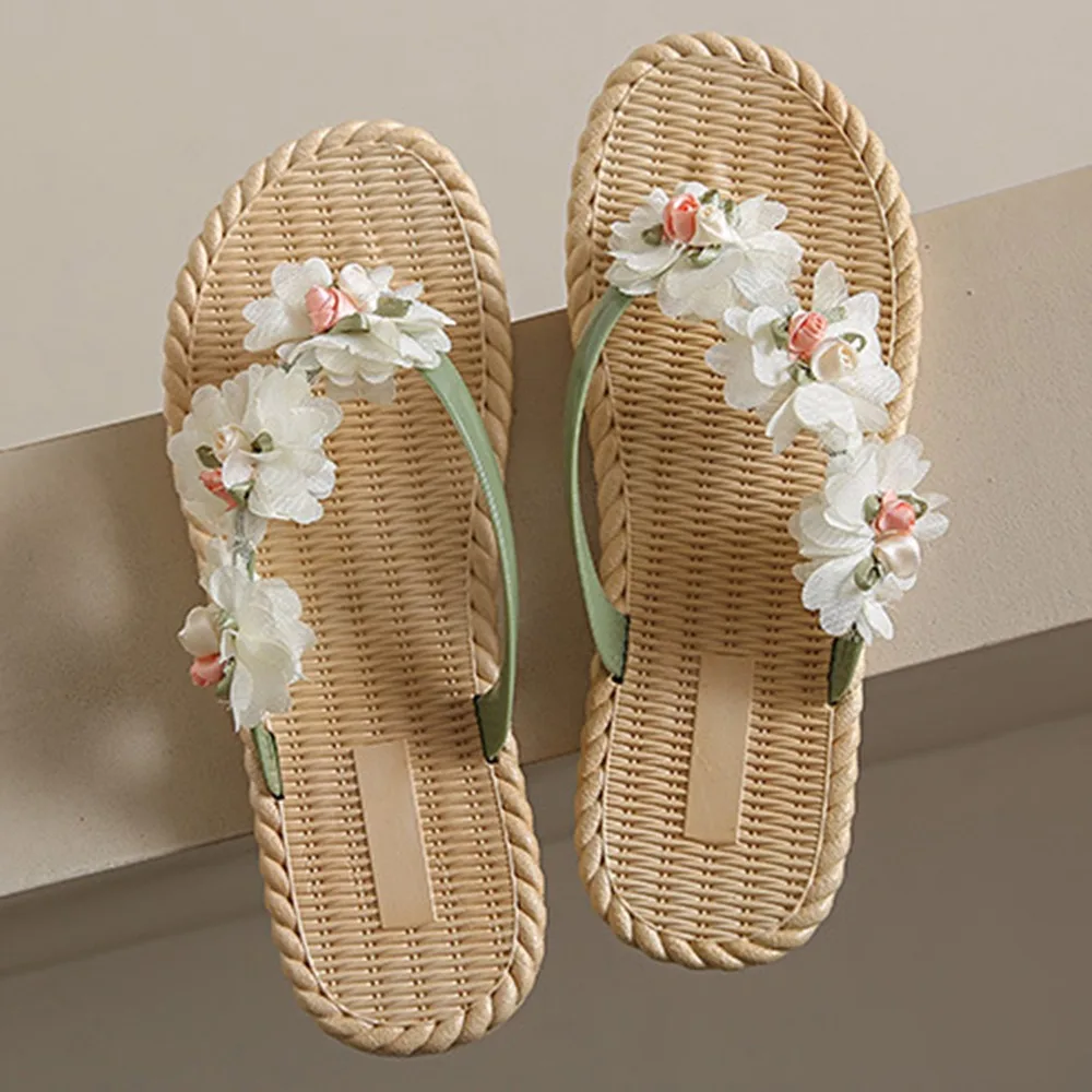 Модные милые женские шлепанцы на плоской подошве с цветочным принтом на мягкой подошве, пляжные сандалии-стринги, домашняя обувь, нескользящие тапочки на платформе, домашние
Модные милые женские шлепанцы на плоской подошве с цветочным принтом на мягкой подошве, пляжные сандалии-стринги, домашняя обувь, нескользящие тапочки на платформе, домашние