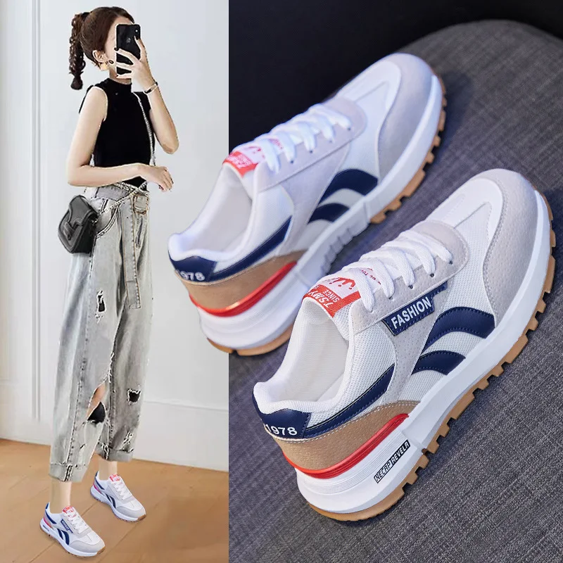New Black White Women Shoes Sport Casual Shoes Girls Street Leather Mesh Patchwork Stripe Comfortable Sneakers Famale Trainers
New Black White Women Shoes Sport Casual Shoes Girls Street Leather Mesh Patchwork Stripe Comfortable Sneakers Famale Trainers