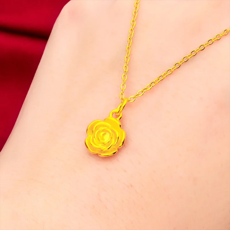 Fashion Rose Necklace for Women (24K AU999) - 3D Forged Rose, Matte Thin Chain, Daily Commute, Simple Romance
Fashion Rose Necklace for Women (24K AU999) - 3D Forged Rose, Matte Thin Chain, Daily Commute, Simple Romance